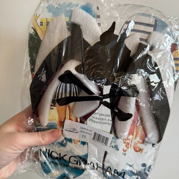 Nick Graham Jason Beach mens NIP flip flops size 11 - Picture 2 of 8